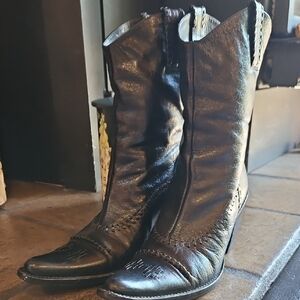 Black Leather Women's Boots